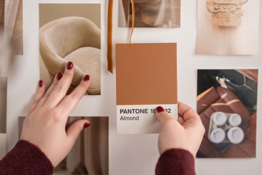 Luxury brand mood board with colour swatches and photography inspiration