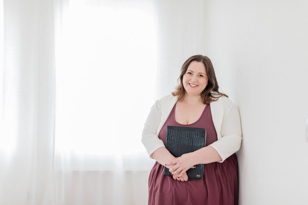 Portrait of Sarah Shuttle, a luxury brand and website designer based in the UK